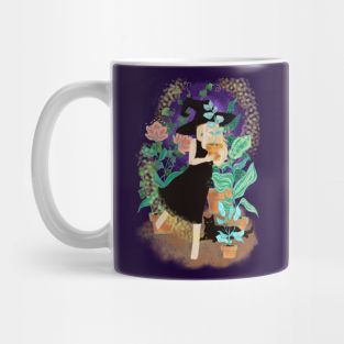 Witch with house plants Mug